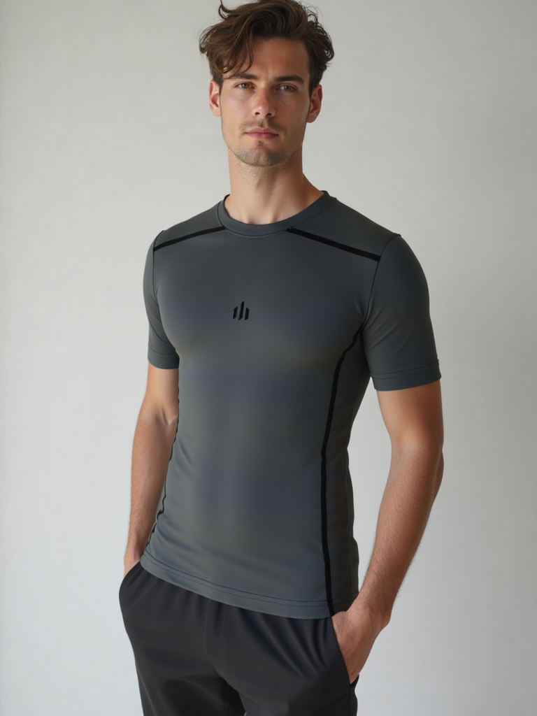 Grey compressed tee
